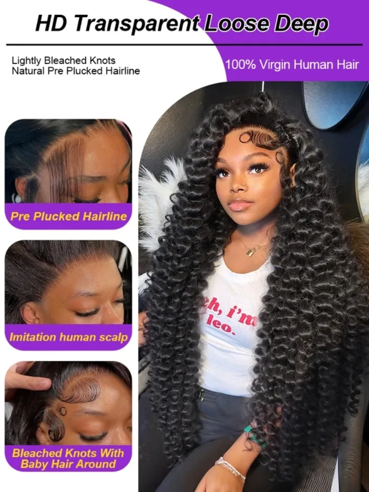 100% Human Hair Loose Deep Wave 32 Inch - Natural Color Silky No Tangle No Shedding Full Volume Weave