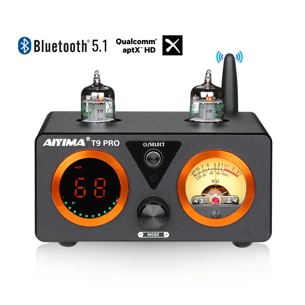 

AIYIMA GE5654W Vacuum Tubes T9 PRO Bluetooth Tube Amplifier Stereo Amplificador Home Amp With VU Meter 100W×2