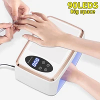 380W UV LED Nail Lamp 90 LEDS Nail Dryer Large Space for Curing All Gel Nail Polish Fast Drying Manicure Pedicure Salon Tool 1