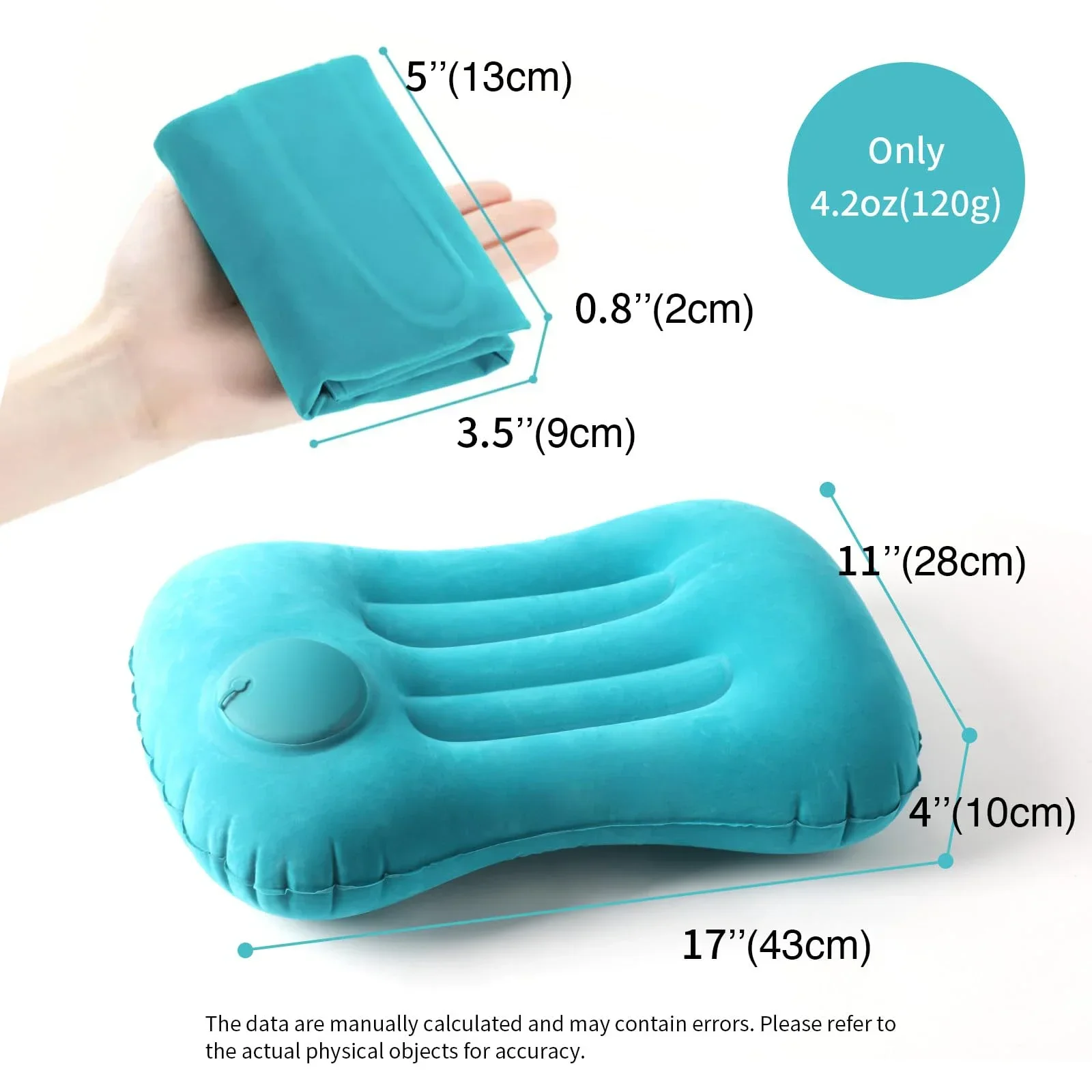 Inflatable Pillow 1PCS Camping Pillow No Need To Inflate Car Lumbar Neck and Waist Support