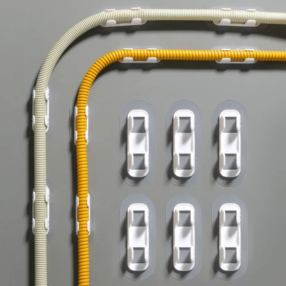 

5pcs Self-adhesive Pipe Holder Pipe Clamp Hooks Rack Household Water Tube Fixed Buckle Pipe Clamp Hose Fixed Clip