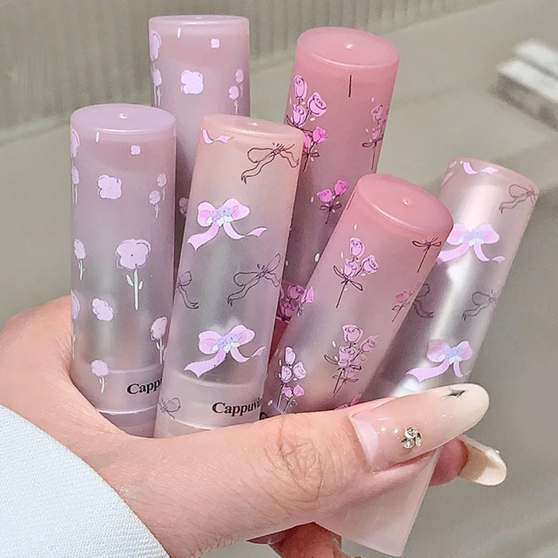 Floral Shine Lip Gloss Mirror - Long-Lasting, Non-Transfer Lip Glaze