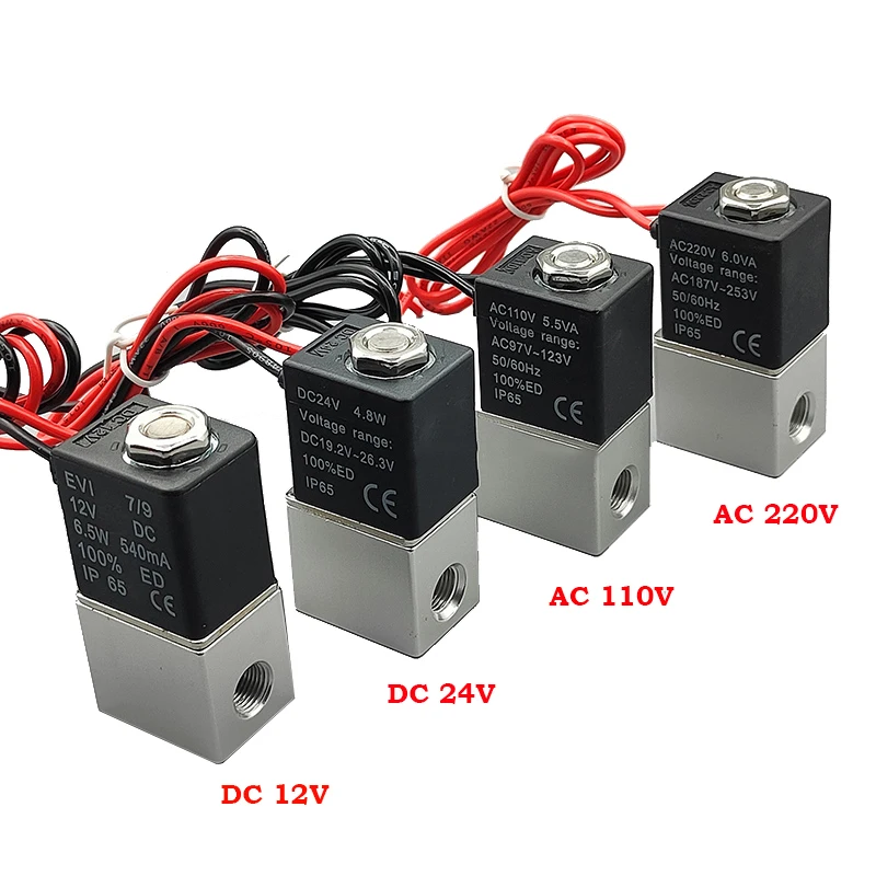 Válvula Solenóide de Resposta Rápida Válvulas Pneumáticas para Gás de ar de Água Normalmente Fechado de Ação Direta Way dc 12v 24v ac 110v 220v