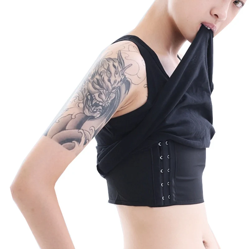 Haleychan Summer Cotton Plus Size Long Tank Top Chest Binder For Women's Tomboy Trans Lesbian