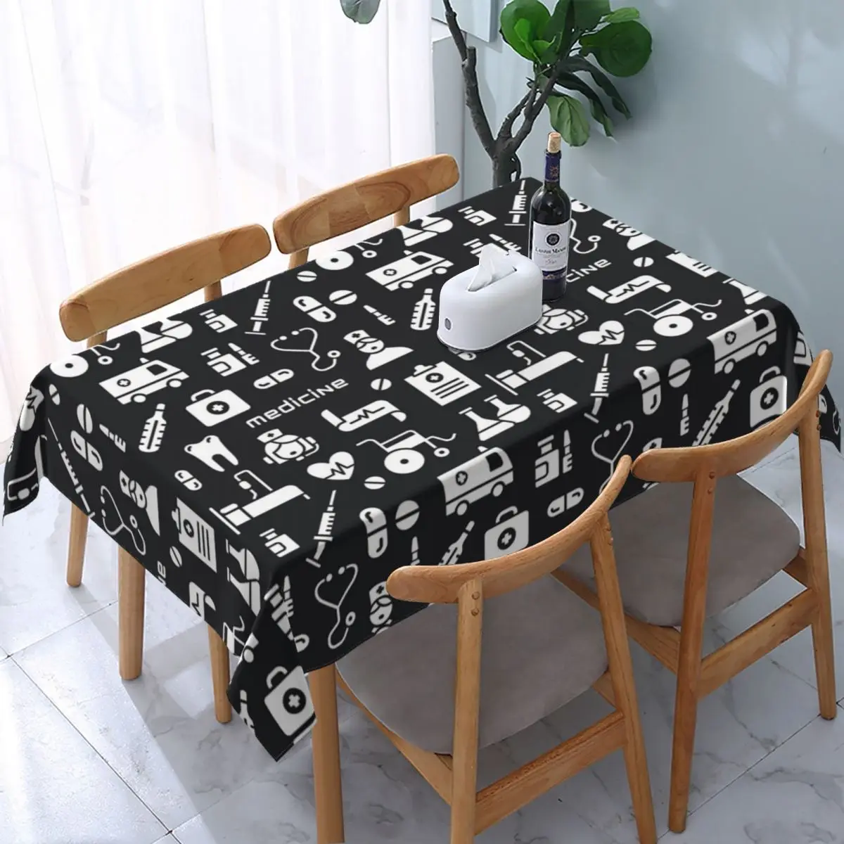 

Nursing Nurse Tablecloth Rectangular Fitted Waterproof Table Cover Cloth for Dining Room