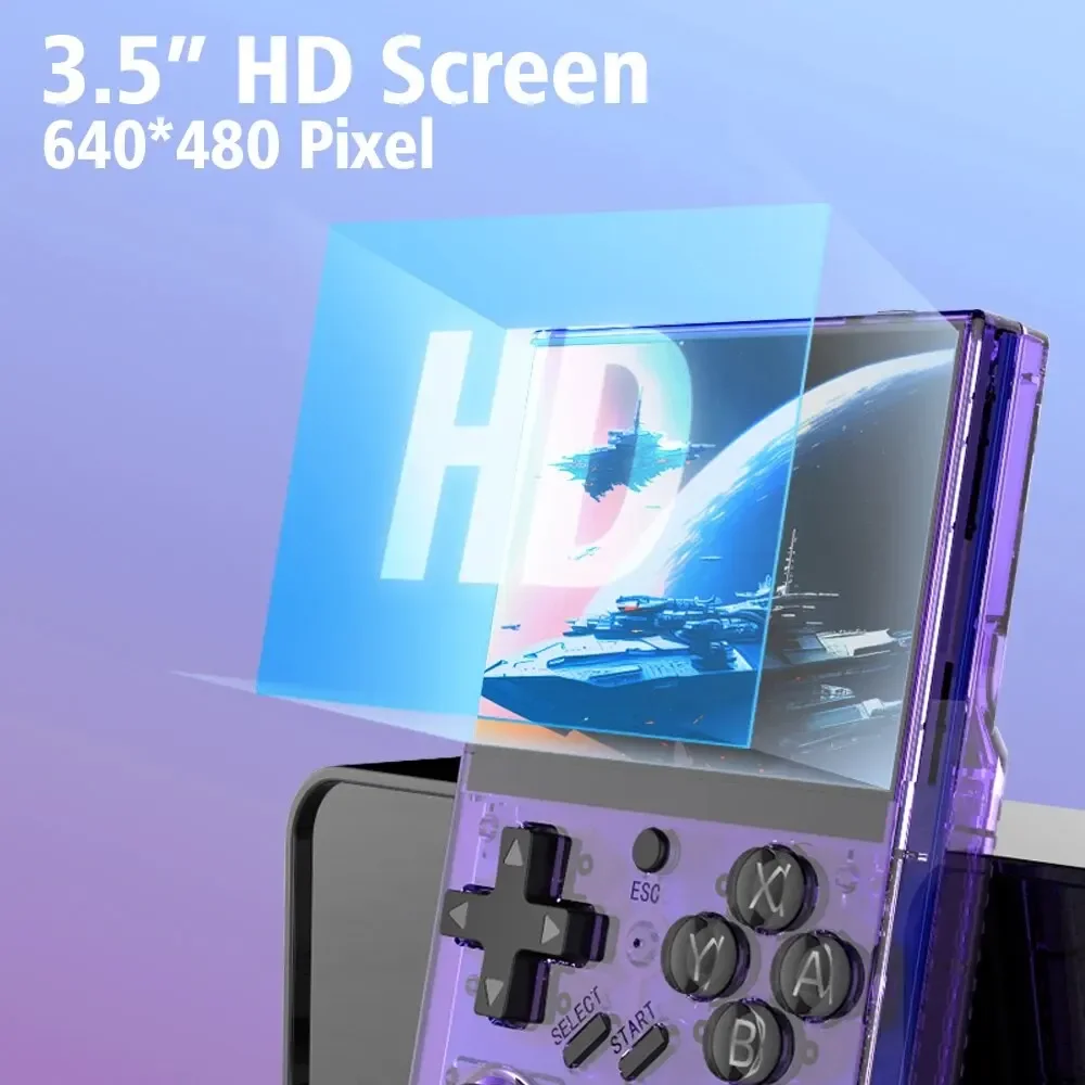 R35PlUS Retro Handheld 3.5 Inch Game Console Linux System Double Joystick Portable Pocket Video Player_voghion.com