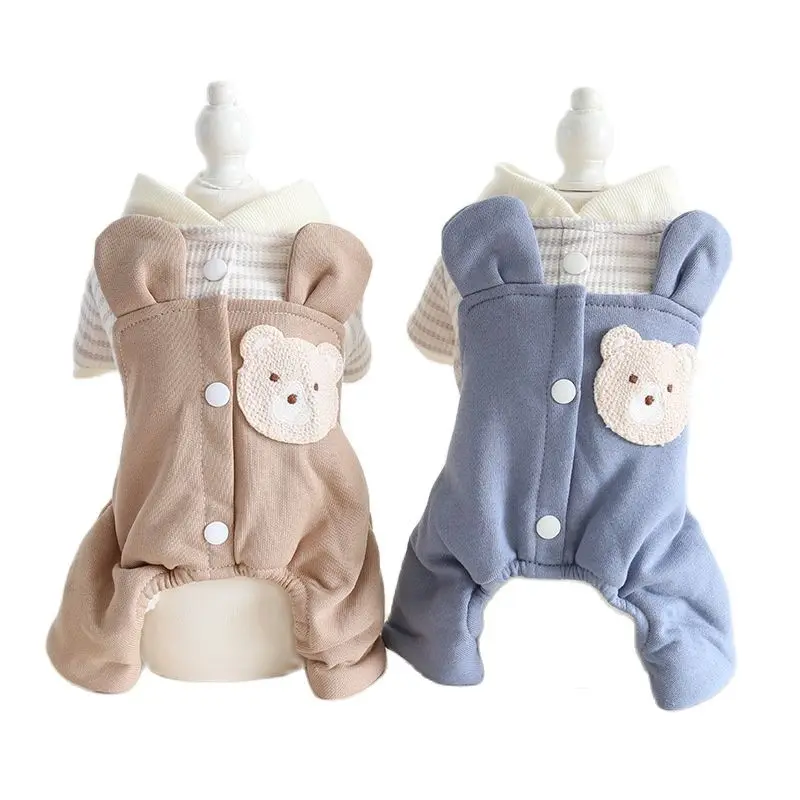 

NEW Winter Clothes for Small Dogs Warm Fleece Dog Jumpsuit Coat Teddy Creamy Bear Puppy Costume
