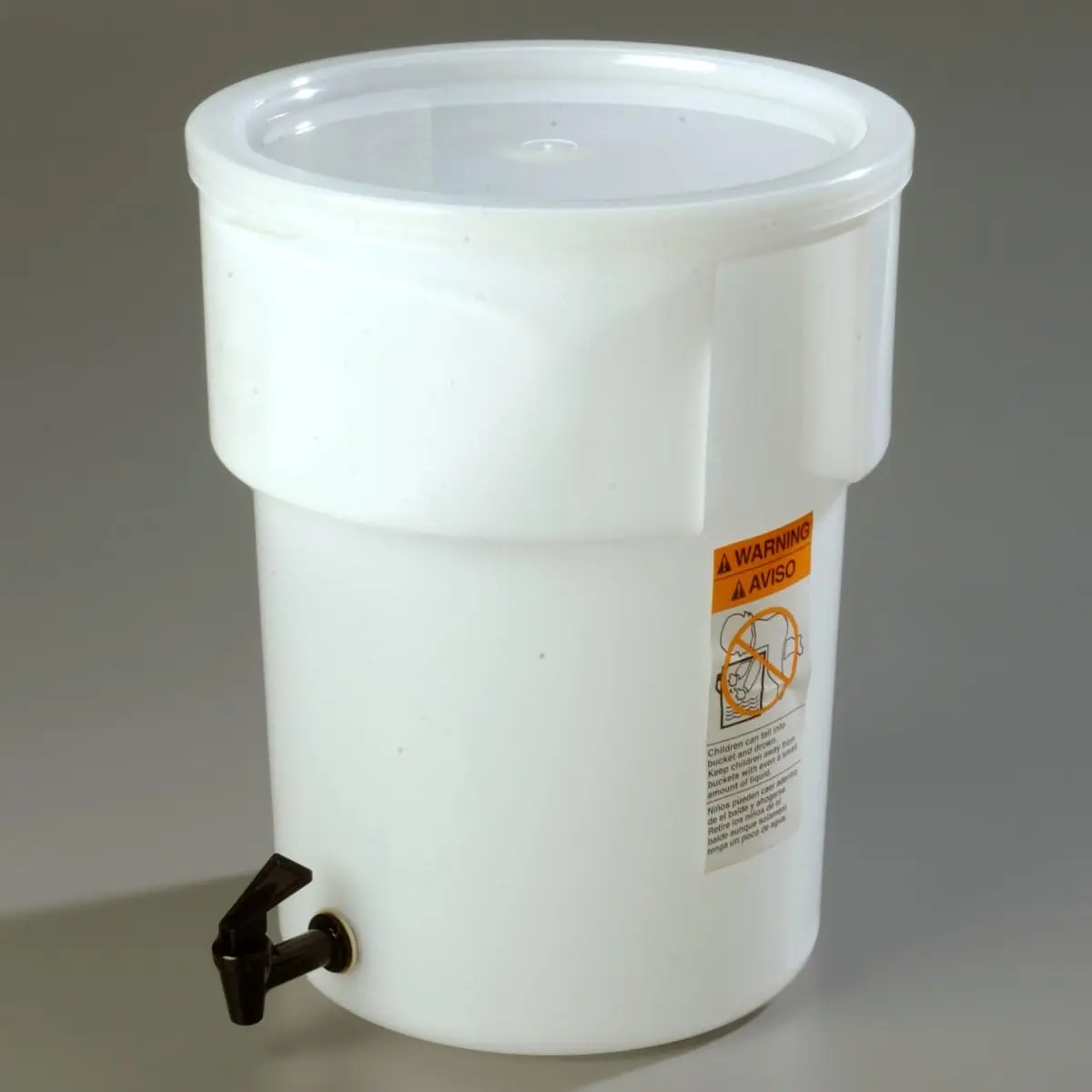FoodService Products Round Beverage Dispenser Drink Dispenser with Spigot for Catering, Plastic, 5 Gallons, White 6
