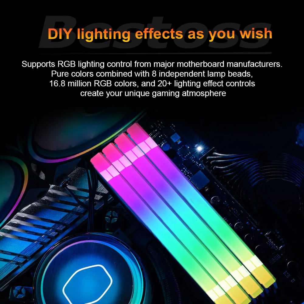 新品　Bestoss DDR4 3200MHz RGB メモリー 32GB Bestoss-デスクトップサーバーメモリ,ddr4 rgb,8gb,16b,32gb