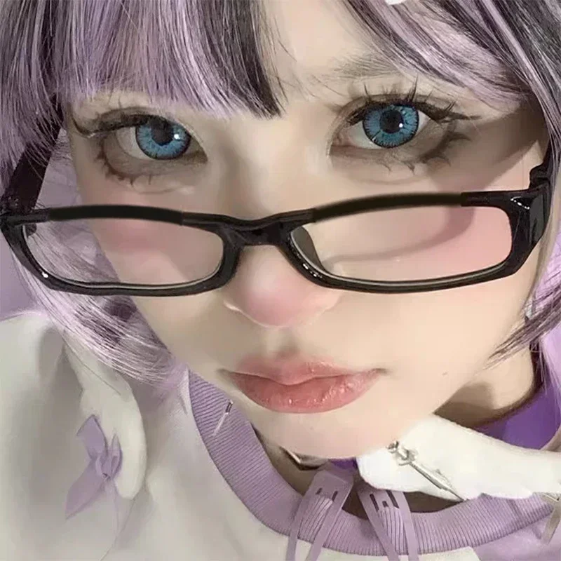 Affordable and stylish Japanese square small frame glasses with anti blue light protection