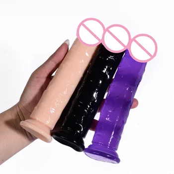 Erotic Soft Jelly Dildo Anal Butt Plug Realistic Dick Strong Suction Cup Adult Toys G-spot Orgasm Big Penis Sex Toys For Woman 5