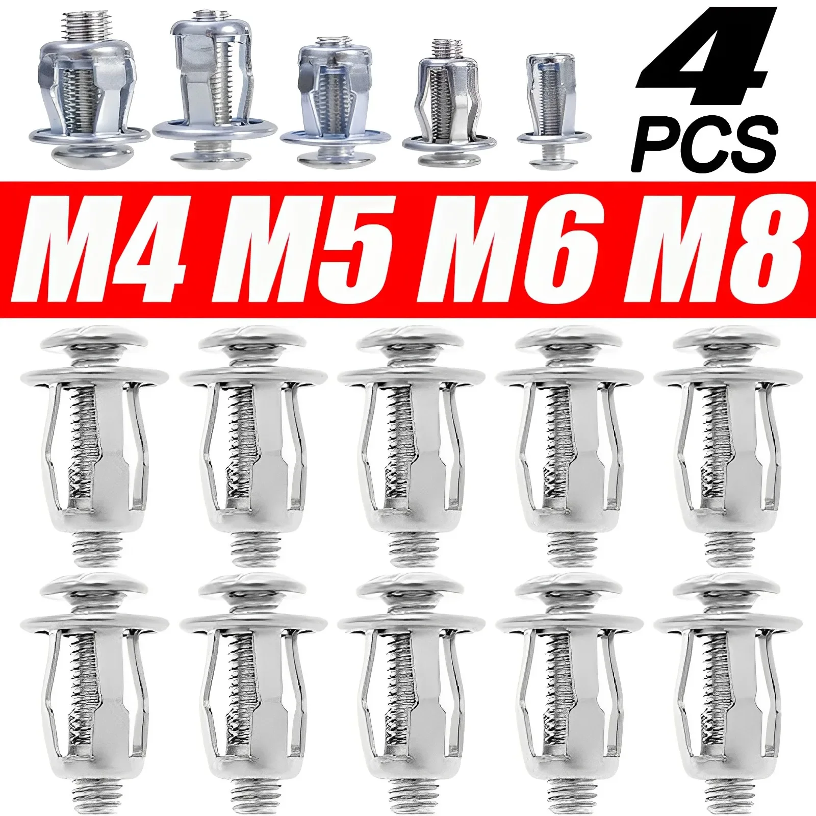 Petal Rivet Nut Kit Car Number Plate Metal Clip Fixing Plate Metal ...