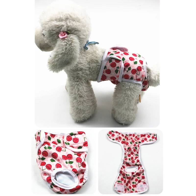 Washable Female Pet Physiology Pants Printed Anti-Nuisance Diaper Easy to Wear and Reusable Suitable for Menstruating Girl Dog For Pet Diapers Dog Diapers Dog Nappies