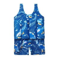 18M-5T Boys Buoyancy Swimsuits for Kids Floating Rash Guards Cartoon Print One-piece Swimsuit Children Bathing Suit Swimwear 6