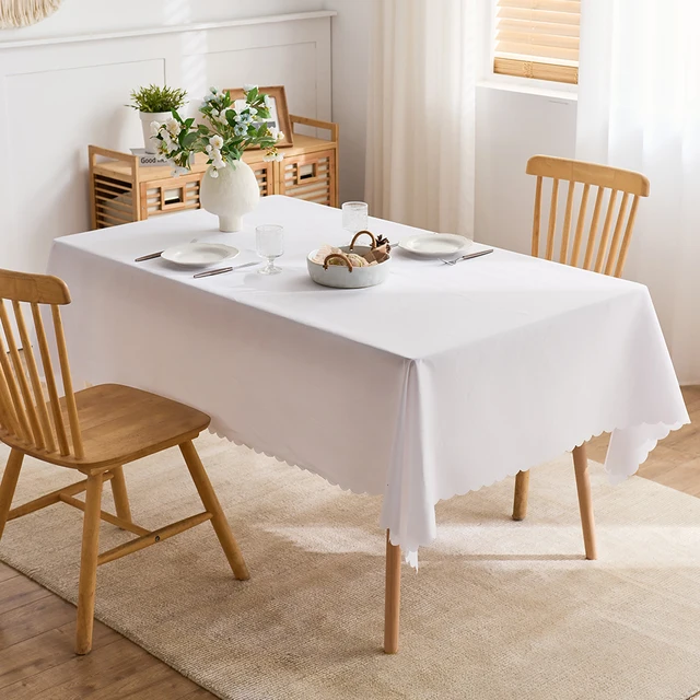 Nappe blanche pour dîner à domicile, couverture de table surdimensionnée pour banquet de mariage, couverture de fête en plein air, décoration d'hôtel 2