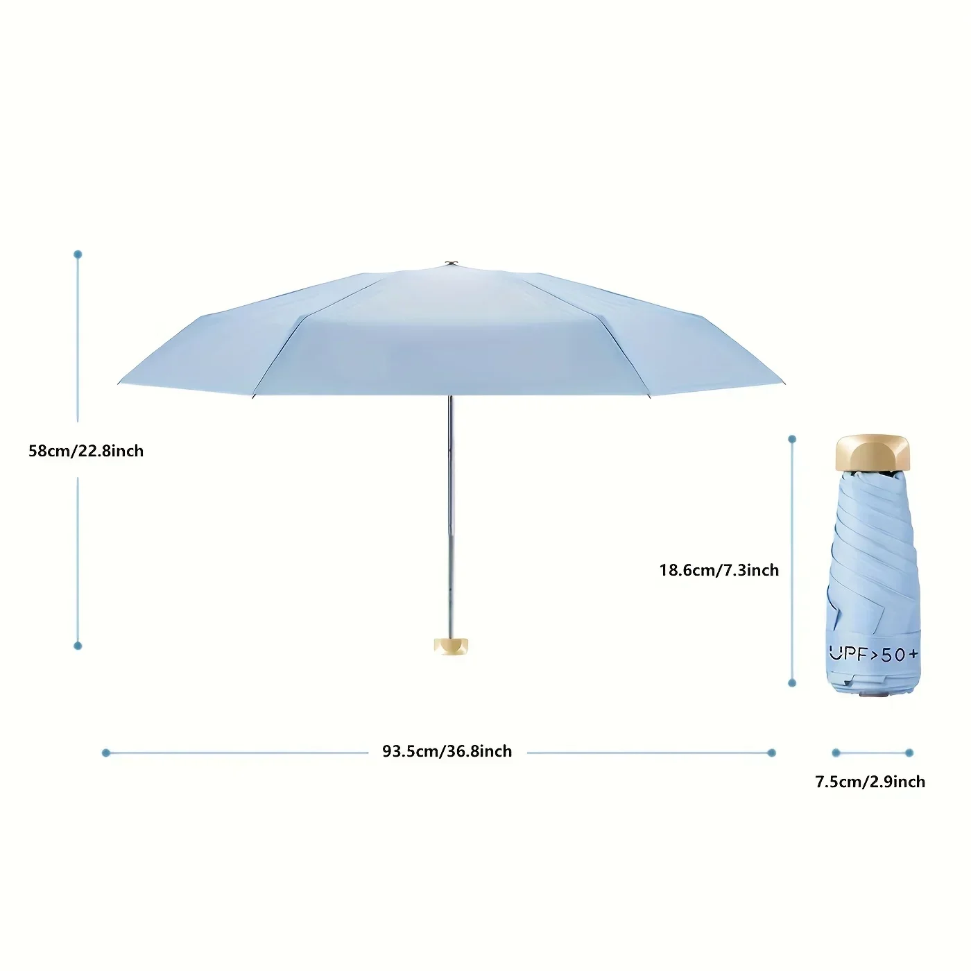 Mini Pocket Umbrella Small Sun Rain Umbrella Vinyl Folding Umbrella UV Ultraviolet Protection Sun Shade Pocket Parasol Capsule