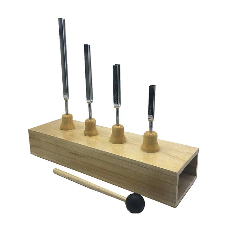 

4Pcs Accurate Frequency 128HZ 256Hz 512Hz 1024HZ Music Tuning Fork Set Music Flat Fork Measure Gauge With Hammer Easy To Use