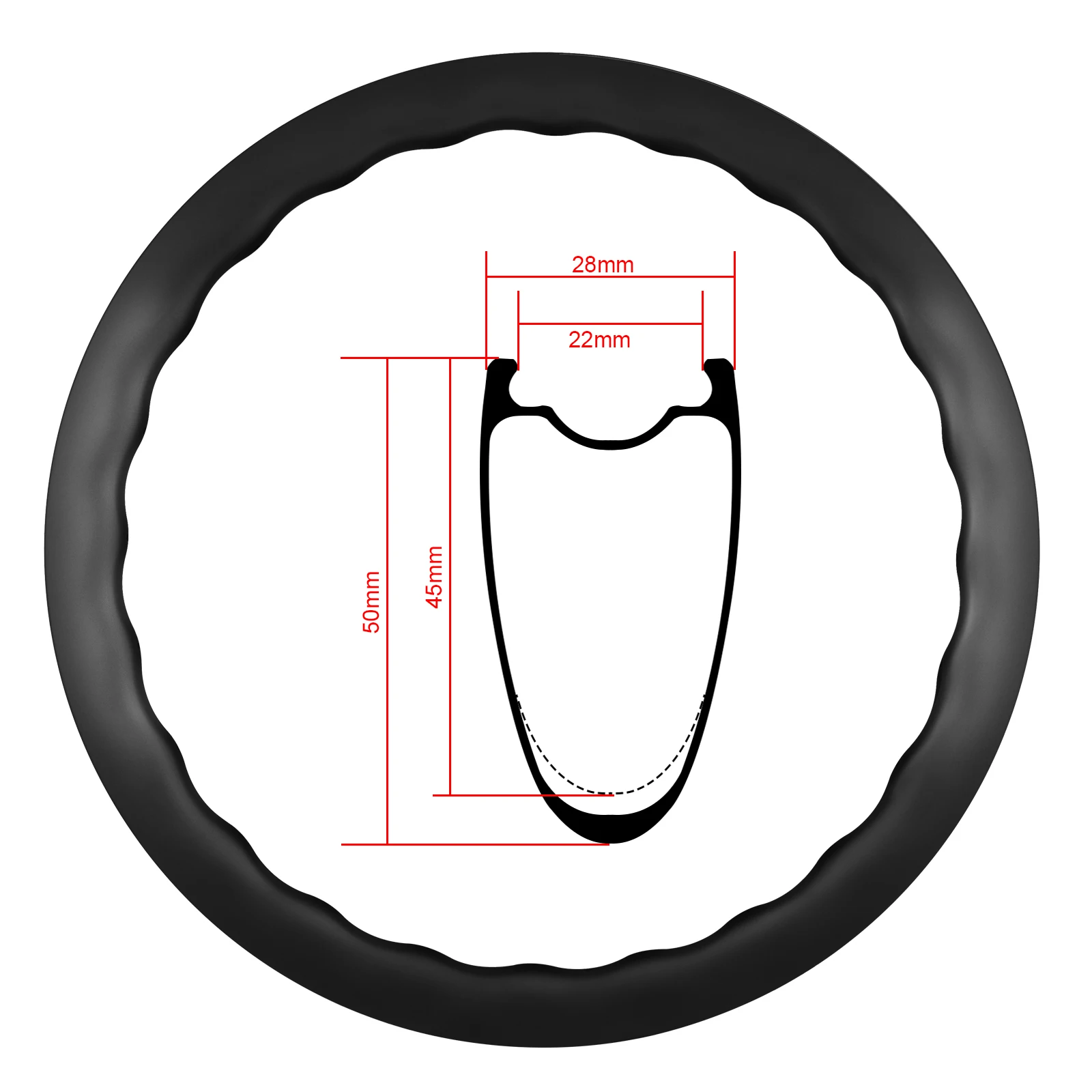 5045mm New 700C Carbon Fiber Bicycle Disc brake Wheels 24 Holes Wave Shaped Carbon Buckle Bicycle Wheels Road Bicycle Wheels