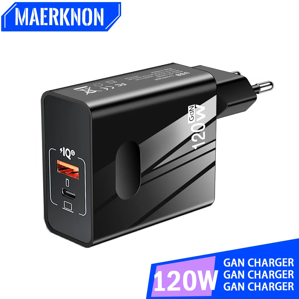 

Сетевое зарядное устройство с Usb-портом, 120 Вт, PD3.0, QC4.0, 3,0