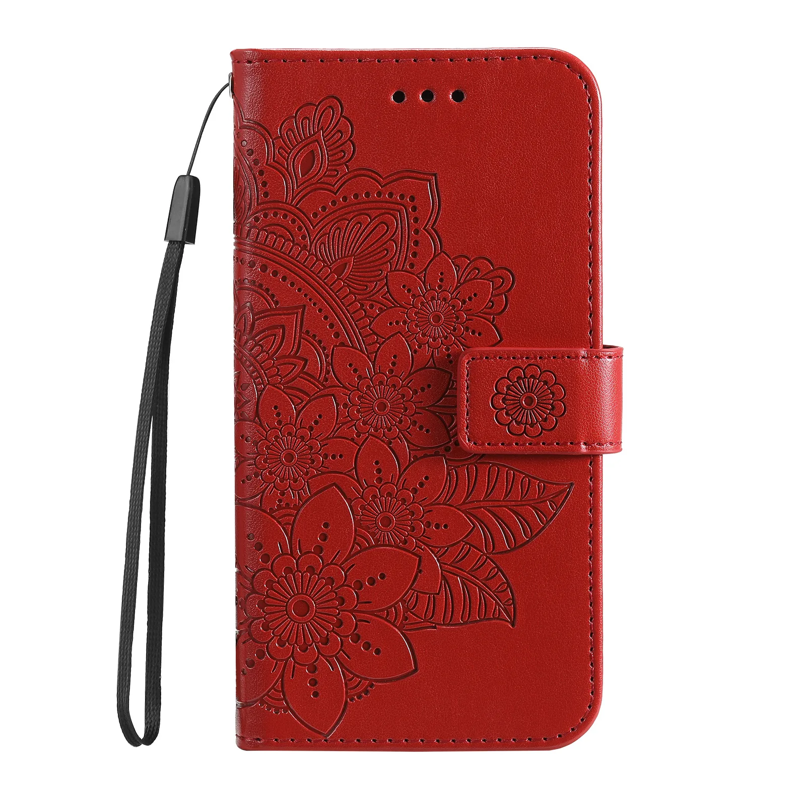 Sunflower Luxury Leather Flip Case with Card Slots & Wrist Strap Wallet Cover