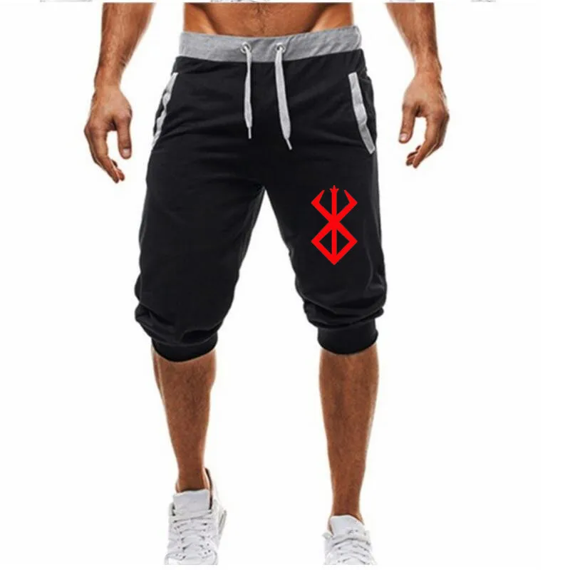 2024 New Mens cross-border sports pants men's casual jogging shorts elastic fitness pants cropped pants M-4XL Men 3