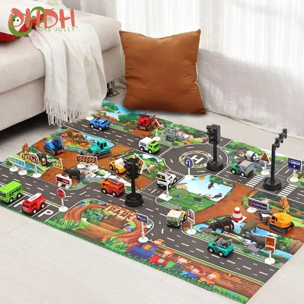 Waterproof Baby Play Mat City Traffic Road Map Mat Carpet City Car Parking Lot Roadmap Traffic Signs Baby Climbing Playing baby play mat play mat