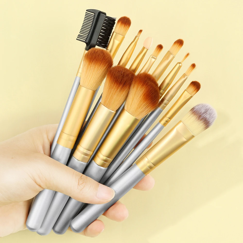 813 Pcs Makeup Brush Set Champagne Cosmetics Foundation Powder Blush