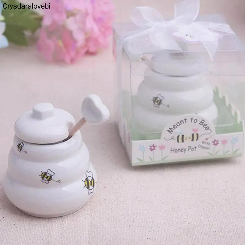 

Meant to Bee Ceramic Honey Pot 10pcs/Lot wedding bridal shower favor gifts favor de la boda