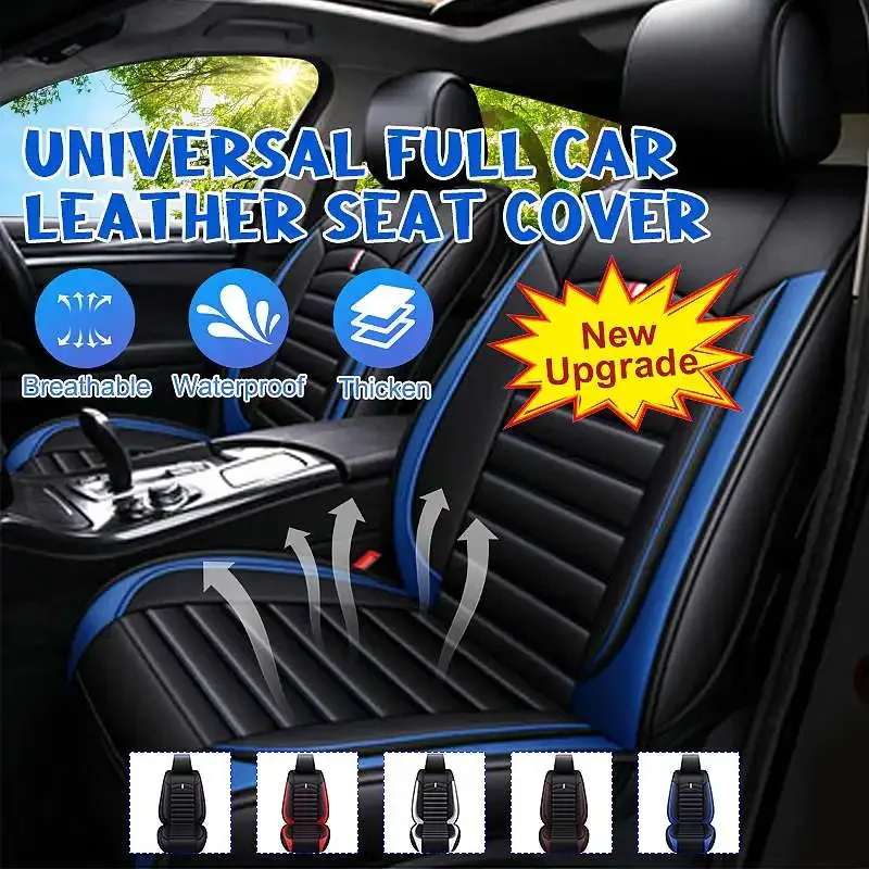 

1/2PCS Universal Luxury PU Leather Front Car Seat Cover 5D Cushion Protector Non-Slip Mat Waterproof for Lada for Ford for BMW