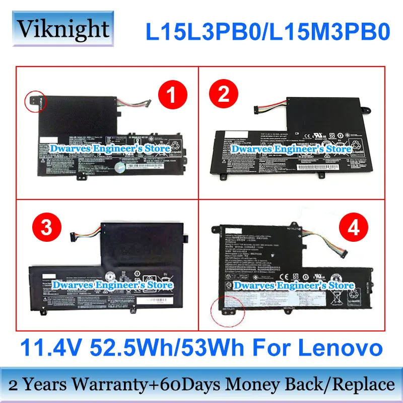 

Genuine 11.4V 53Wh L15M3PB0 Battery L15L3PB0 For Lenovo 520-14IKB 510-14ISK IdeaPad 320S-14IKB 330S-15IKB Flex 4-1470/1480/1570