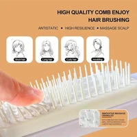 Self-Cleaning Massage Airbag Comb Straight Hair Comb Rotation Handles Cleaning Hair Loss Anti-Static Hairbrush Comb Women Girls 2