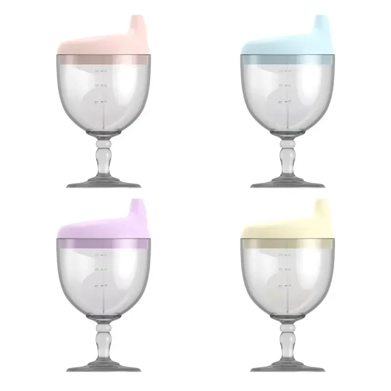 150ml 학습 컵 크리 에이 티브 와인 유리 모양 Duckbill 디자인 안전한 재료 이유식 훈련 탑 전환 선물