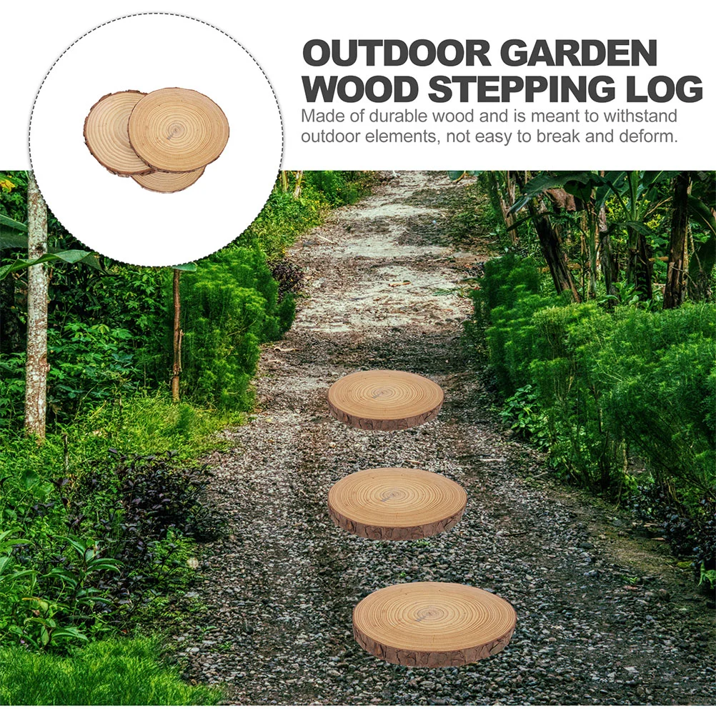 Micro Landscape Layout Border Pathway Garden Edging Outdoor Walkway Wood Log Stepping Stones Clearance Patio Paver
