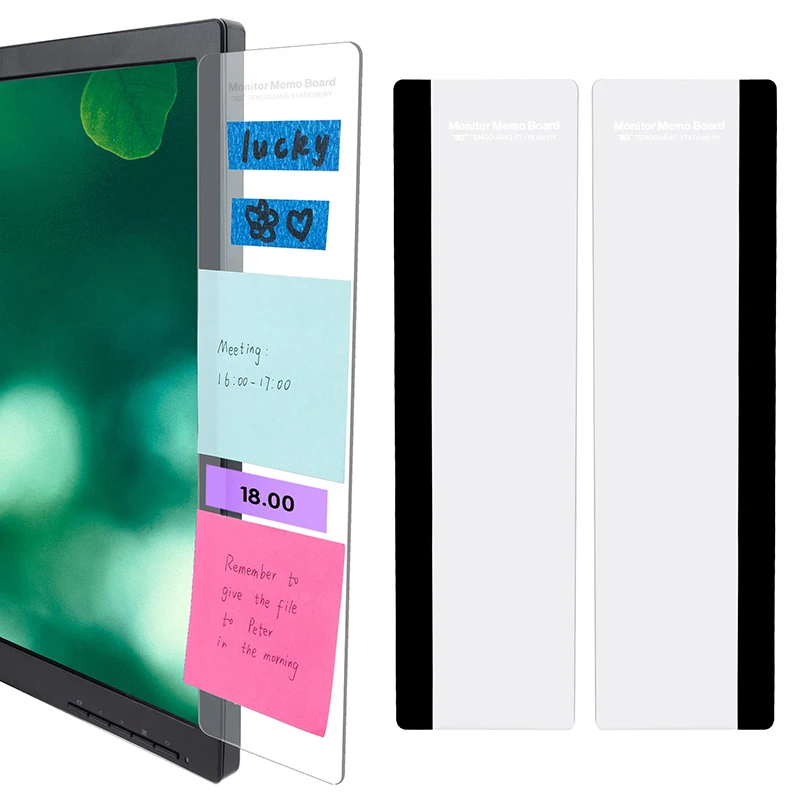 Acrylic Clear Message Board Sticky Memo Board Note Holder Reminder For Computer Monitors Screen Office Desk Accessories 2