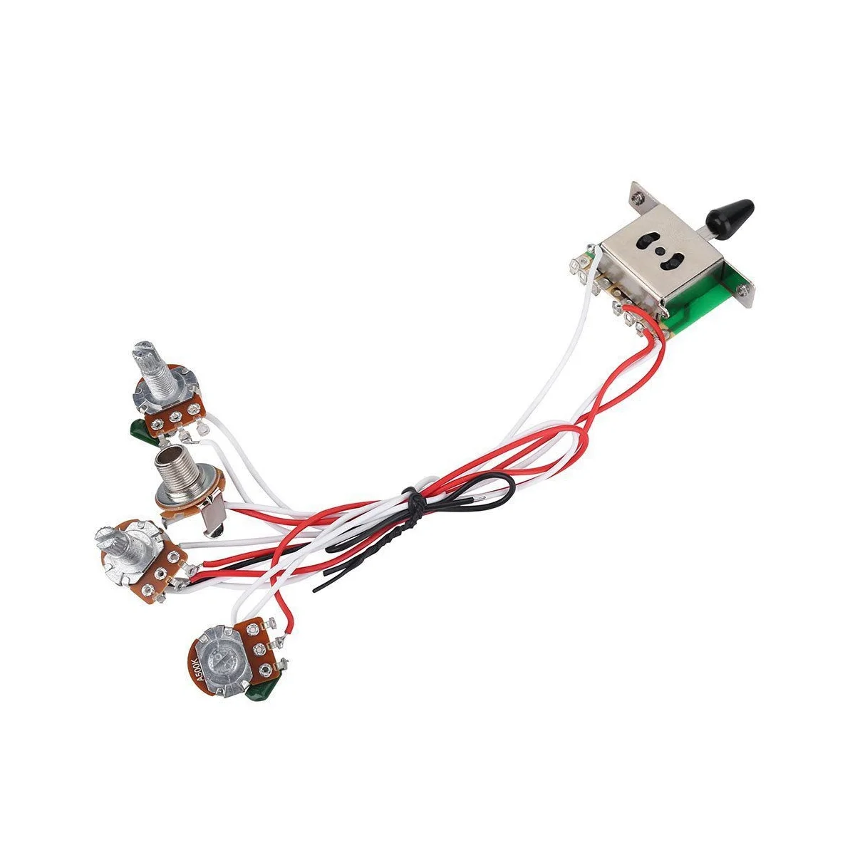 

Кастрюли для гитары Strat, Предварительно Проводные, 1 громкость, 2 тона, 5-ходовой переключатель, 3-500K кастрюля