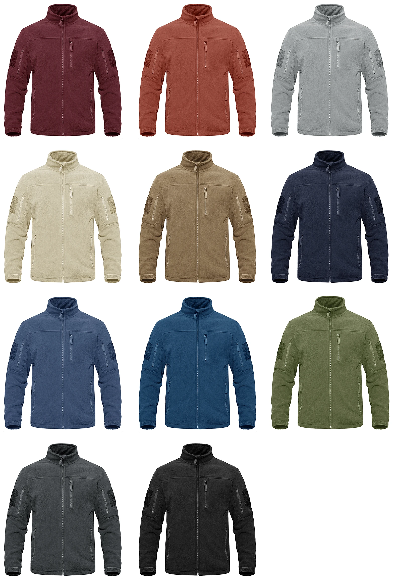 Men's Full Zip-up Tactical Fleece Jacket - true deals club