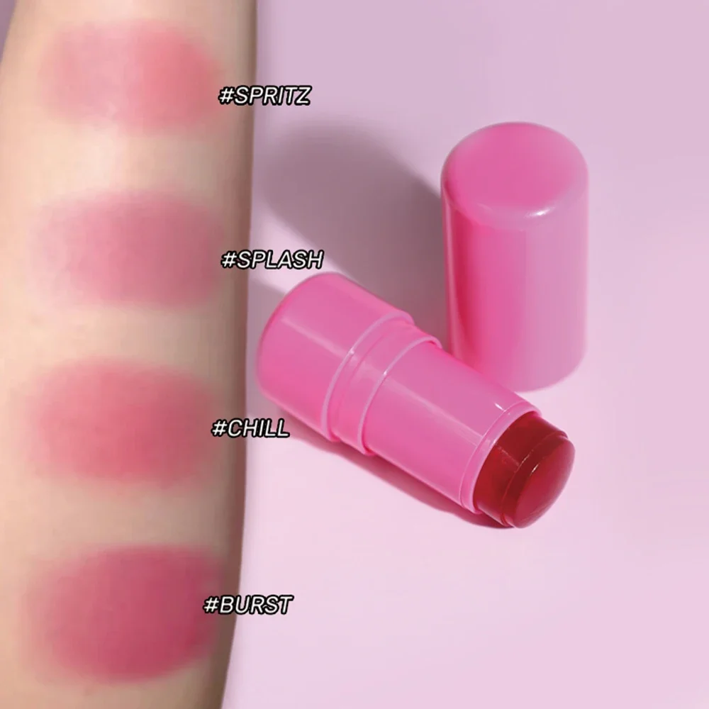 Private Label 3-in-1 Milk Jelly Tint Blush Custom Logo Facial Blusher Stick Lipstick Matte Face Contour Rouge Makeup Wholesale 5