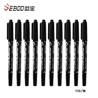 10Pcs Twin Tip Permanent Art Markers Pens, Fine Point, Waterproof, Oily, Black,Red,Blue Ink, Painting, Office & School Supplies