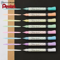 1PC New Japan Pentel Milky Brush Scientific Brush Portable Calligraphy and Drawing Hook Pen Fineliner Markers Art Supplies 6