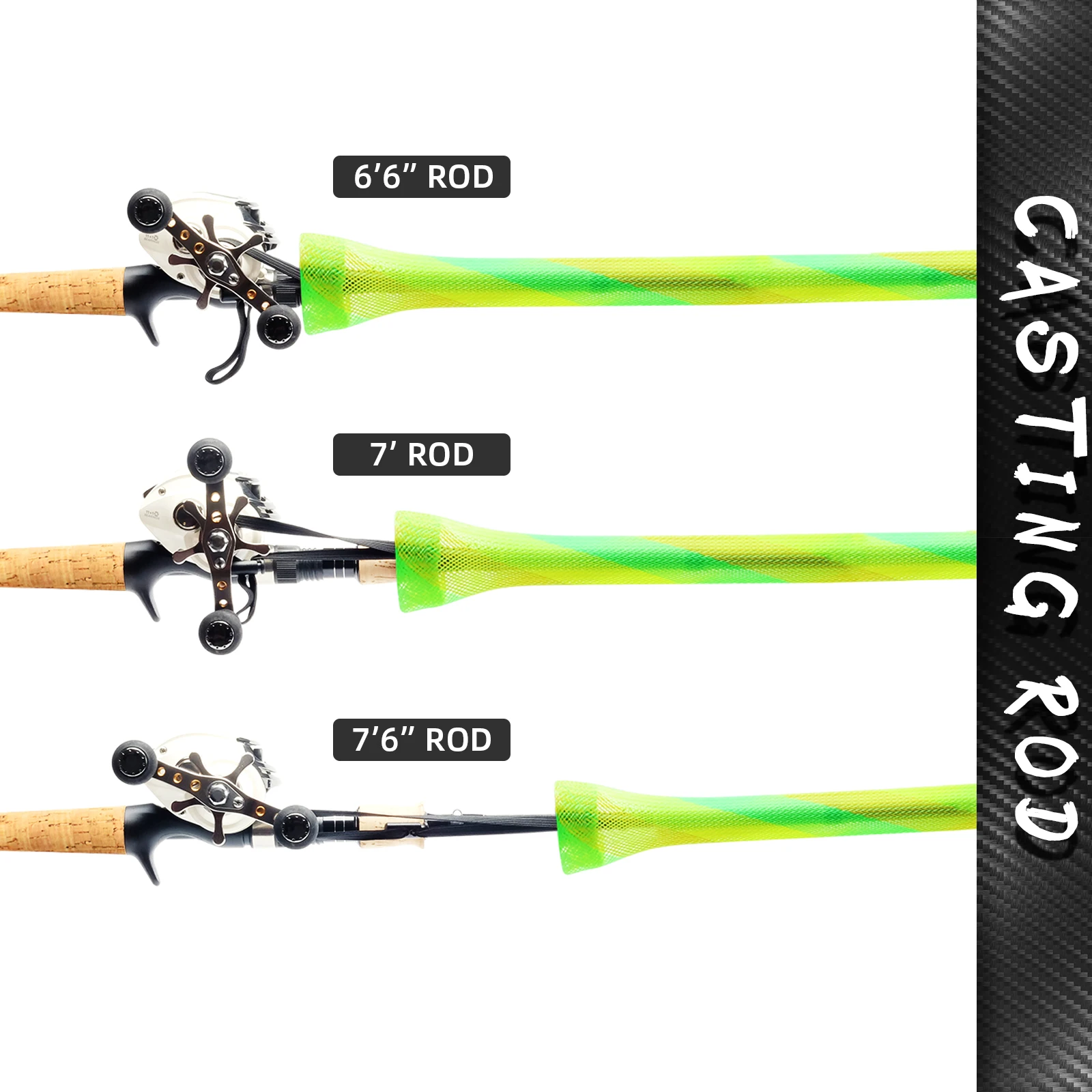 Buy SF Fishing Rod Sock Fishing Rod Sleeve Rod Cover Braided Mesh