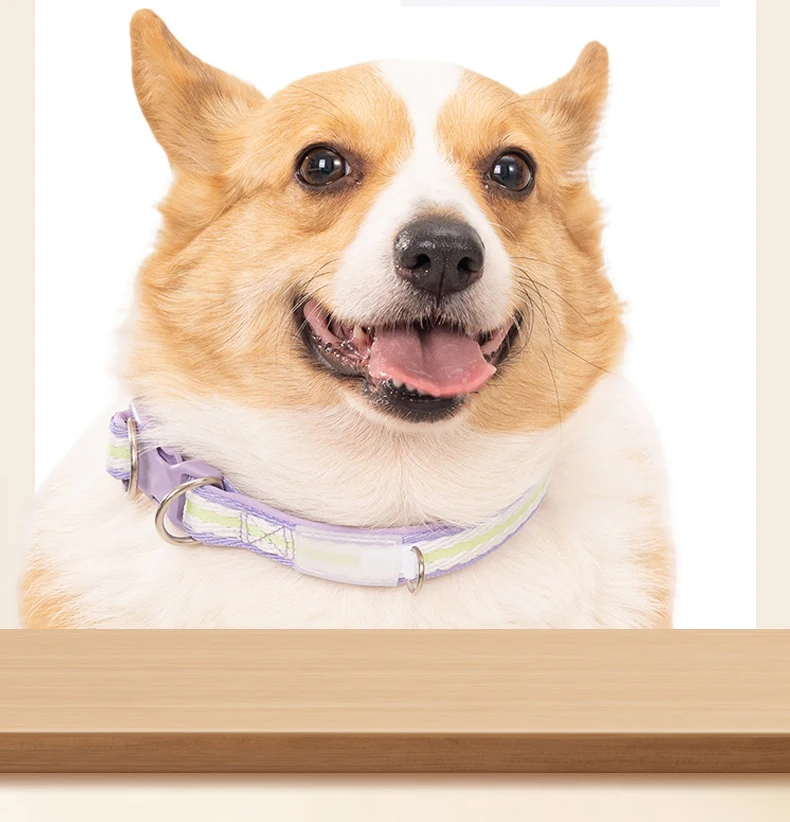 Adjustable Cotton Dog Collar With Plastic Buckle For Pets_voghion.com
