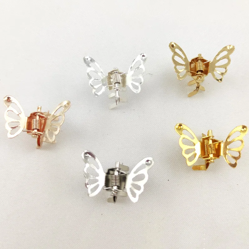 10pcs Mini Hollow Out Butterfly Design Sweet Metal Hair Clip Retro Bangs Fixed Decoration For Women And Girls