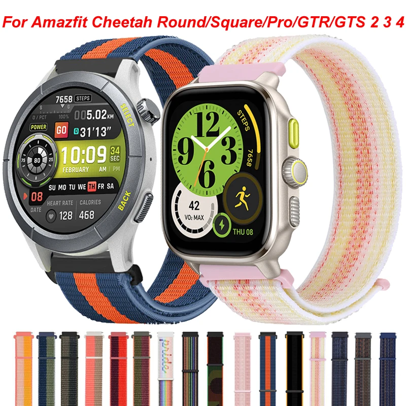 Nylon Loop Wristband - 20/22mm Adjustable Strap, Multiple Colors Available