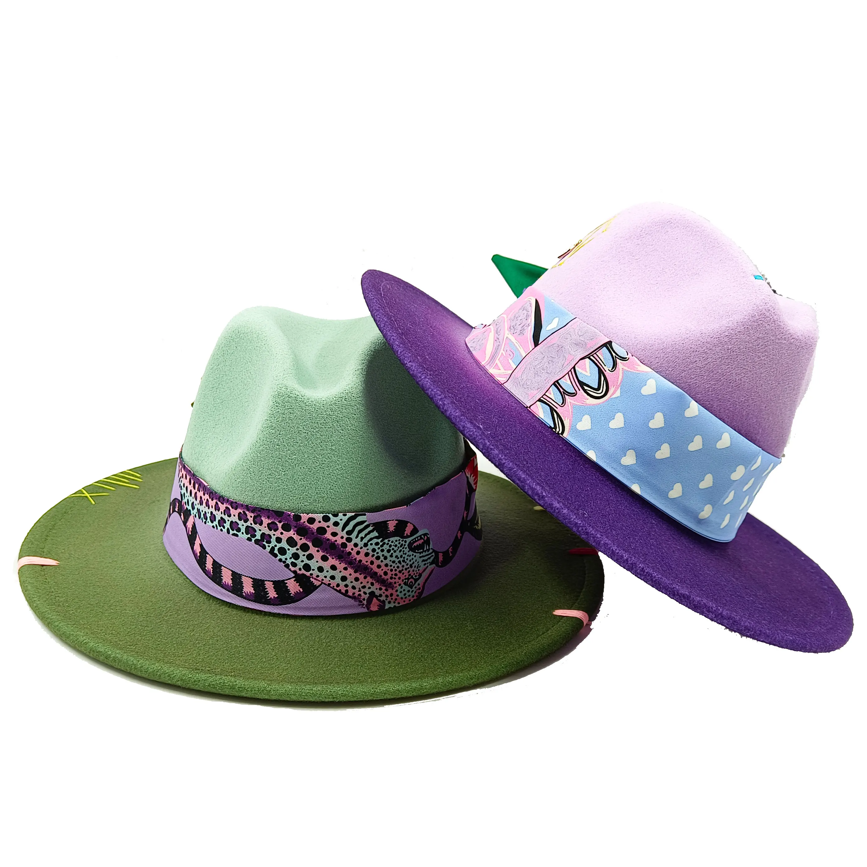 Hand sewn Fedoras  hat Irregular solid color hat panel adjustable unisex hat Fedora felt hat jazz autumn winter hat шляпа женска 1