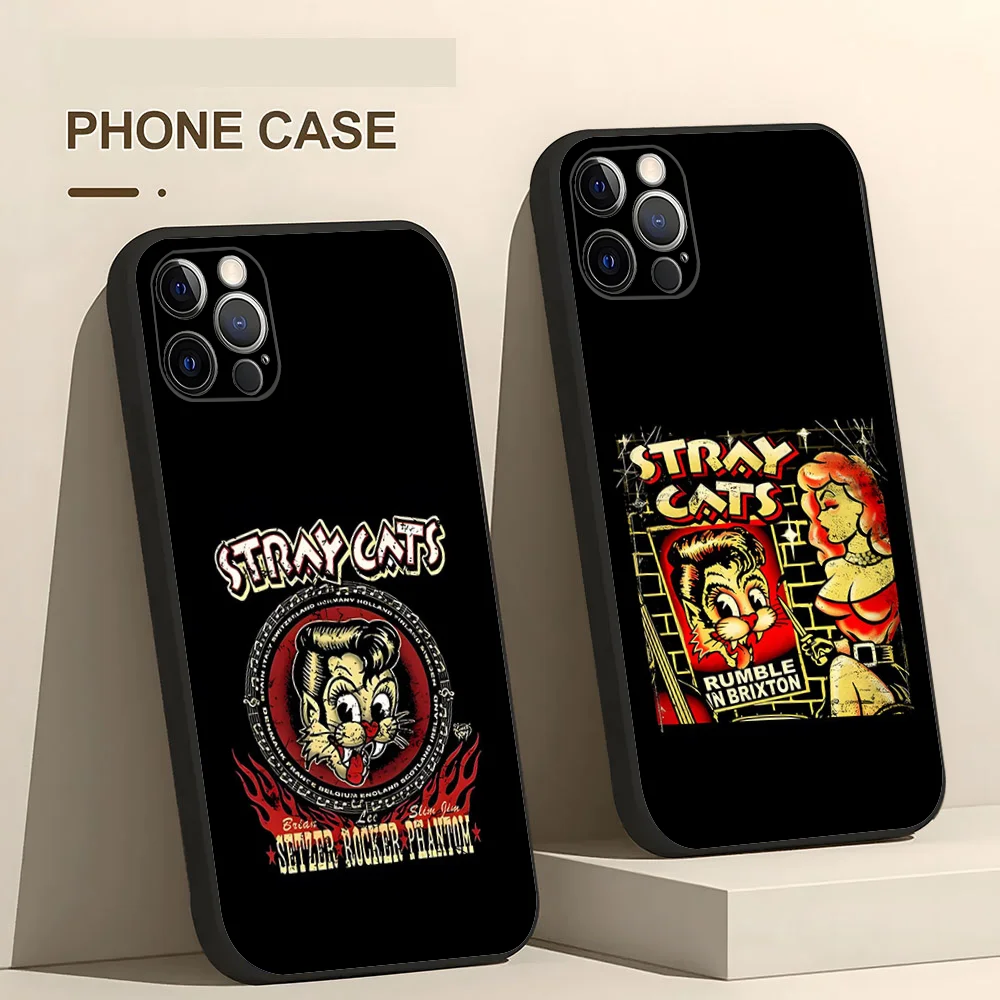 Stray Cats Rockabilly Slim Custodia Per Telefono Appena Arrivata 2023 Per Iphone 15 14 12 13 11 Pro Max Mini X Xr Xs Max 7 8 Plus Nuovo Nero