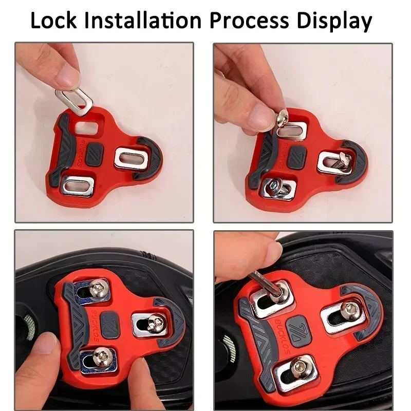 BUCKLOS for KEO Bike Cleats for LOOK KEO Road Bicycle Pedals Cleat Self-locking 0/4.5/9 Degree Cycling Shoes Cleats Pedal Clip bike cleats