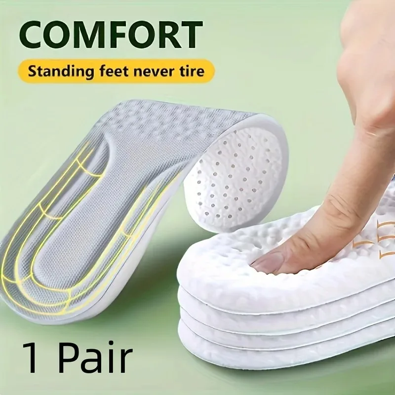 1 Pair Shock Absorption Comfortable Breathable Deodorant Insoles Breathable, Shock Absorption, Arch Support Inserts For Feet