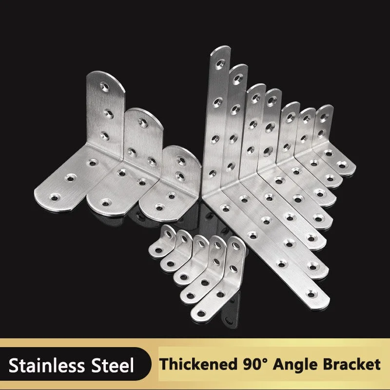 

Stainless Steel Angle Bracket Thicken Furniture L Bracket L Shape Shelf Corner Brace