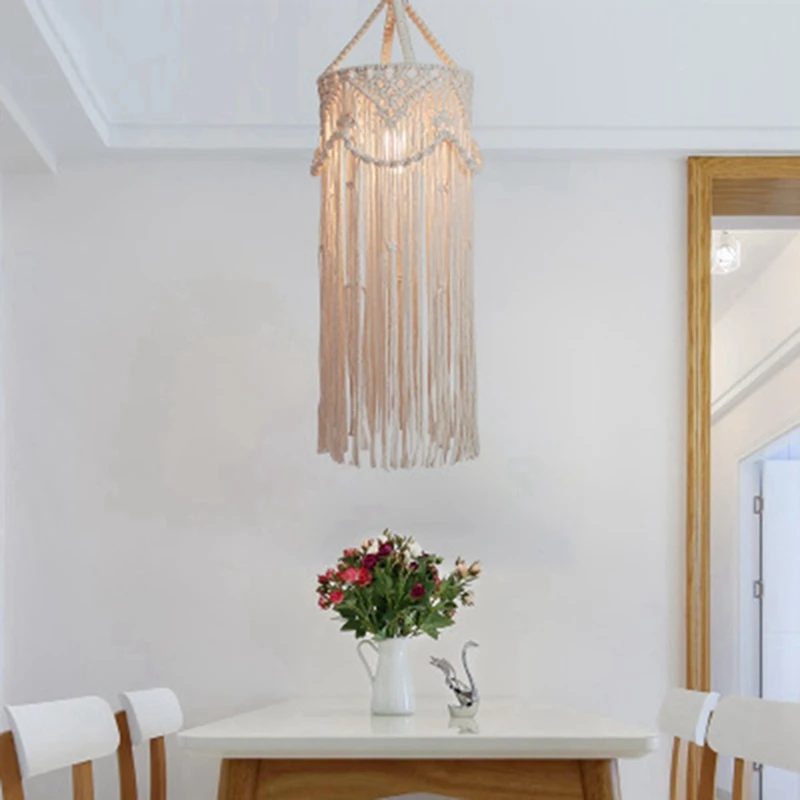 3X Chandelier Boho Decor Hand-Woven Charm Macrame Wall Hanging Creative Home Bunk Home Decoration Lamp Shade Mandala CNIM Hot