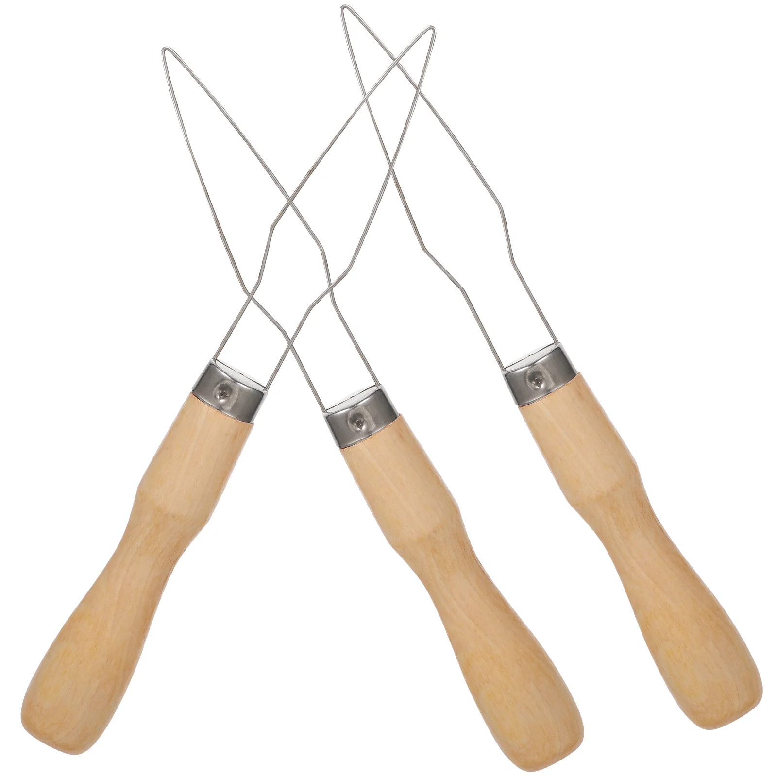 

3pcs Button Hook Tool Wooden Handle Stainless Steel Hook Portable Button Helper for Men Elderly Seniors